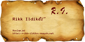 Rikk Ildikó névjegykártya